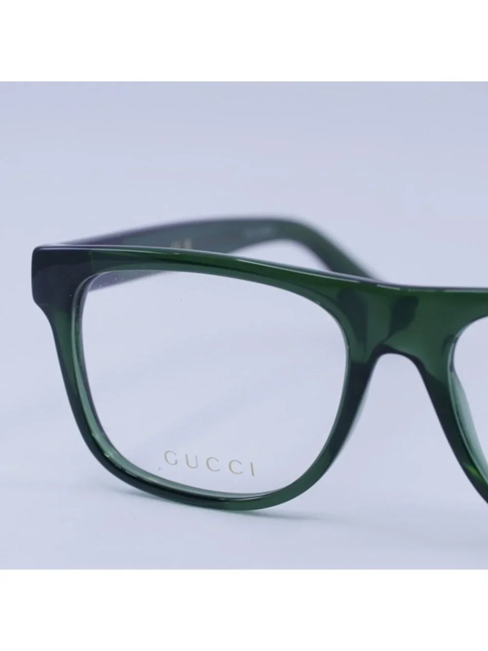Gucci GG1117O 005 Square Eyeglasses - Transparent Green 56mm